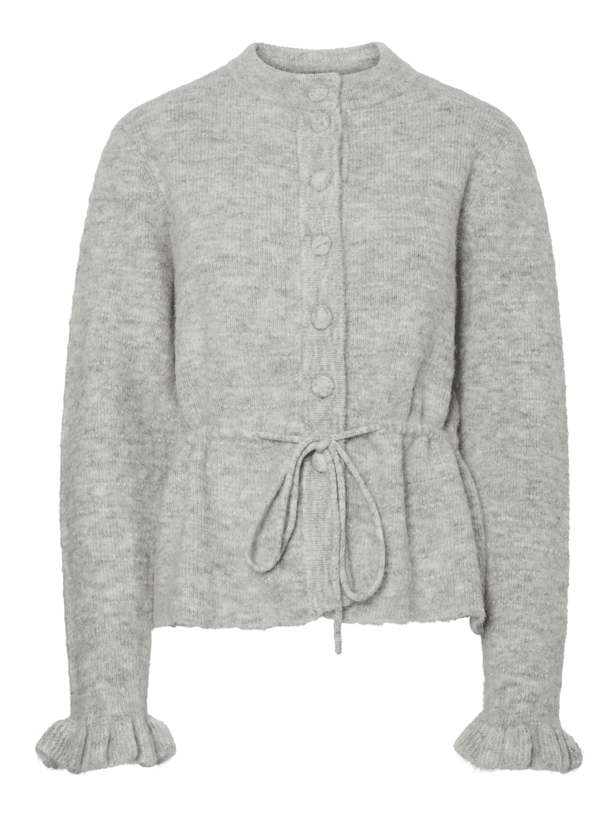 Gebreid Damesvest met Knopen in Lichtgrijs | THELLIS