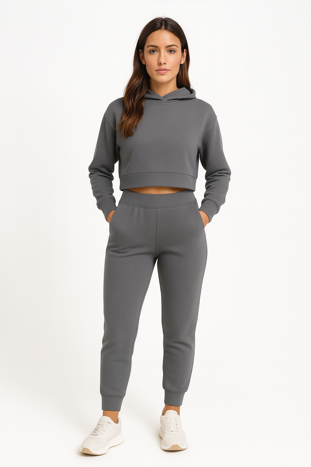 Lounge Set | Gebreide Dames Set met Cropped Trui | JUNE
