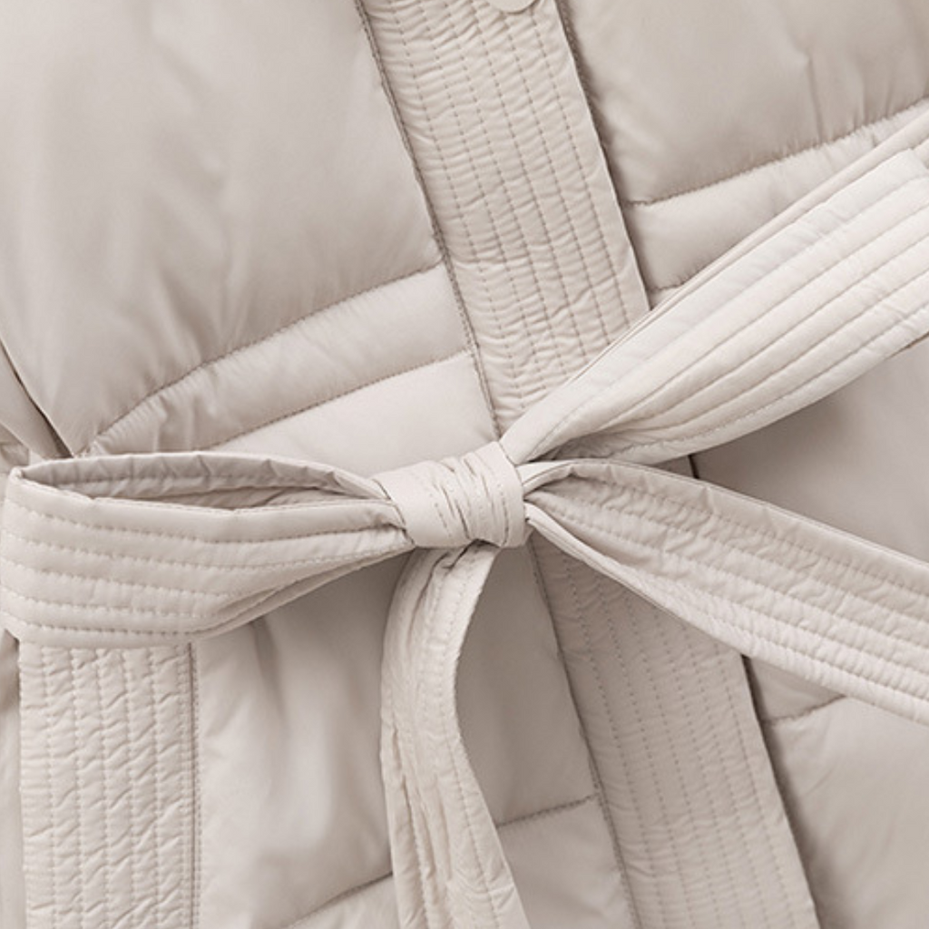 Puffer Jas Dames met Capuchon en Riem | Gewatteerde Winterjas | NOOR