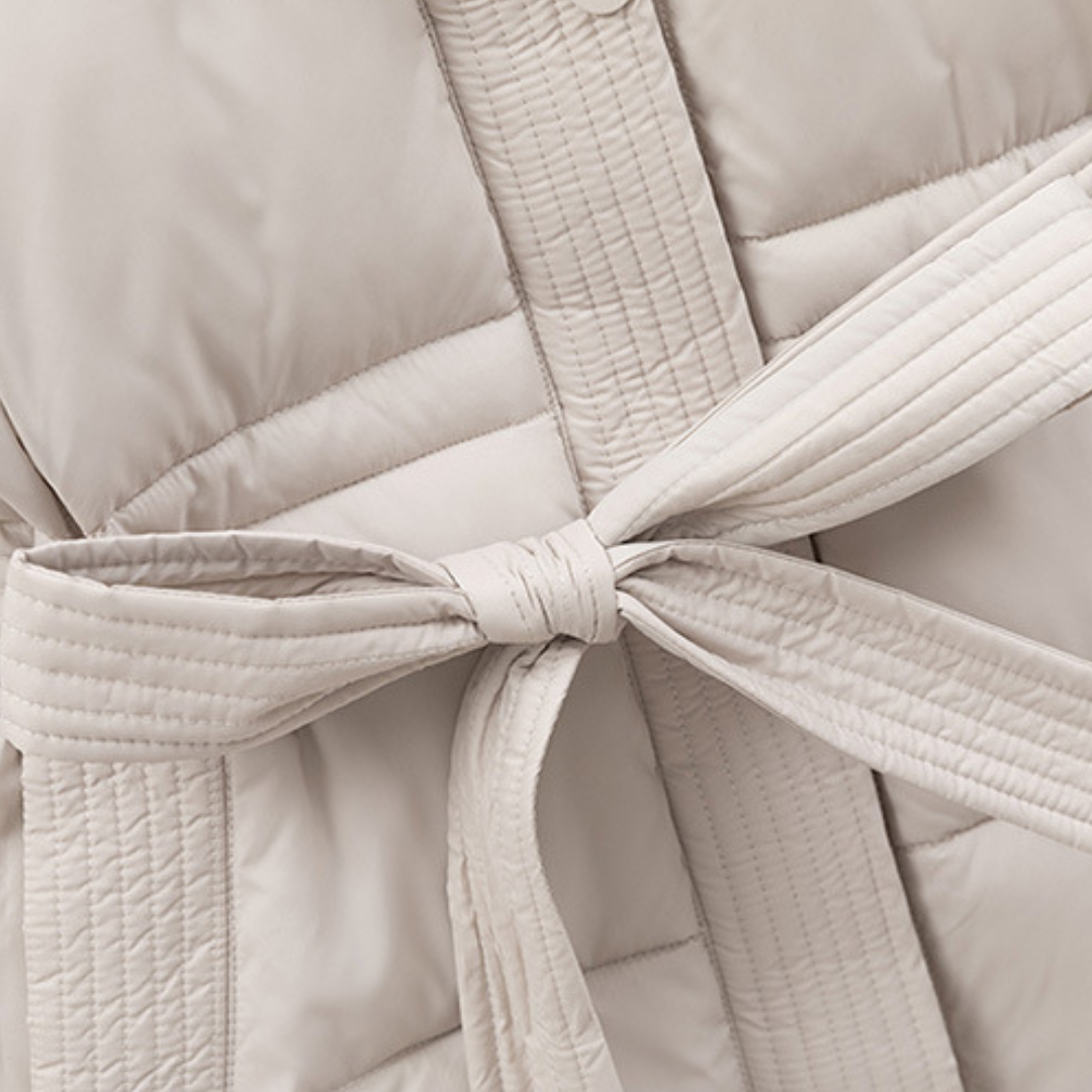 Puffer Jas Dames met Capuchon en Riem | Gewatteerde Winterjas | NOOR