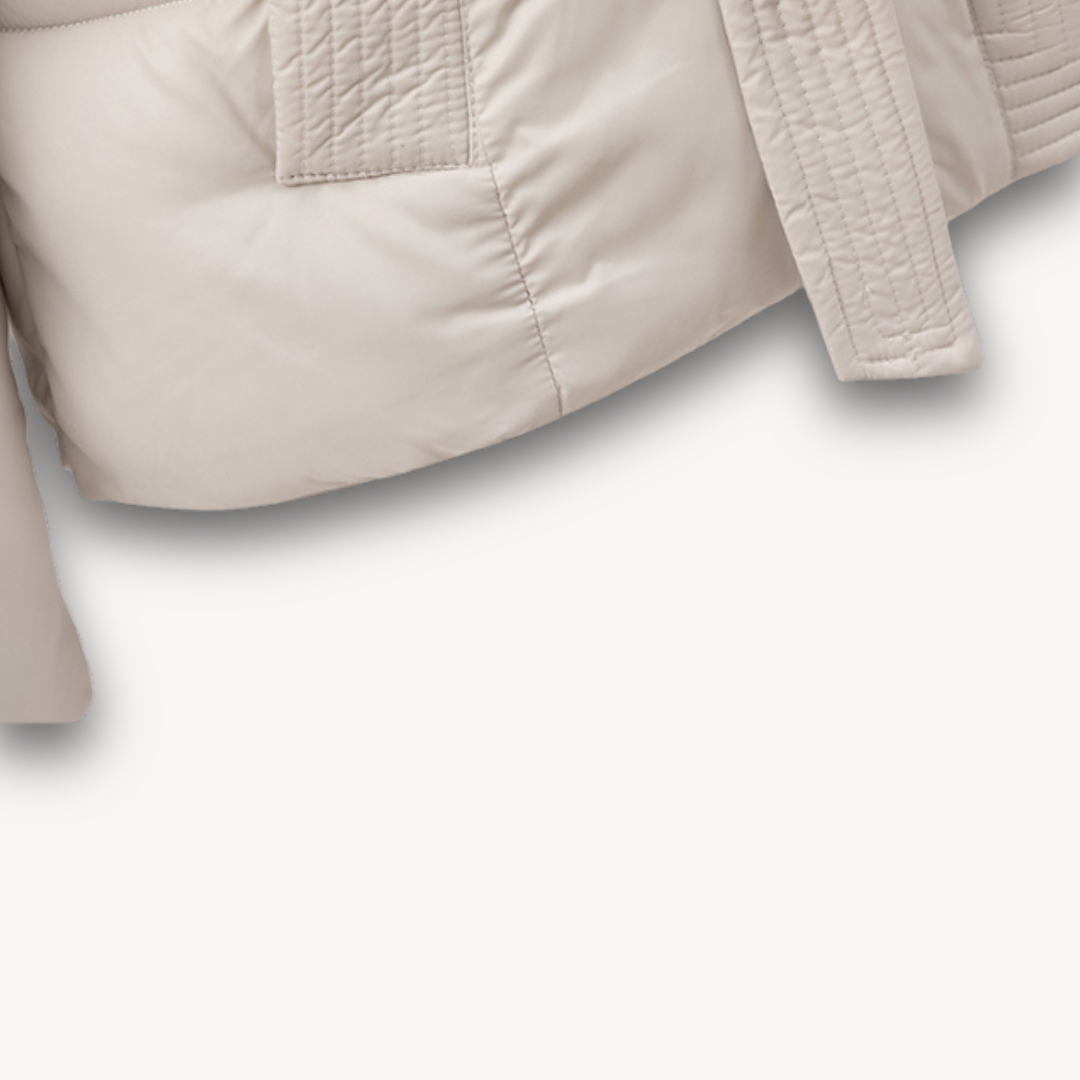 Puffer Jas Dames met Capuchon en Riem | Gewatteerde Winterjas | NOOR