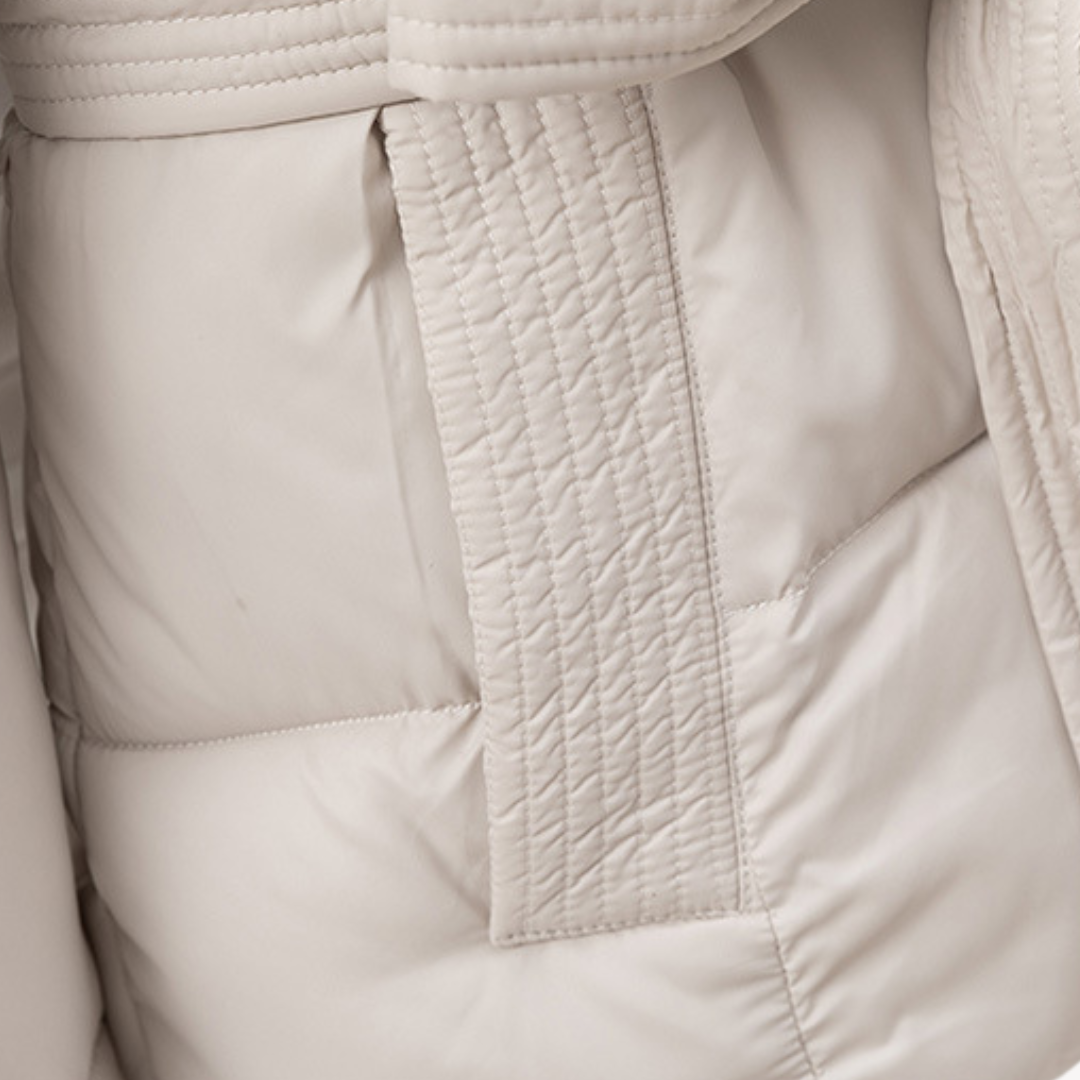 Puffer Jas Dames met Capuchon en Riem | Gewatteerde Winterjas | NOOR