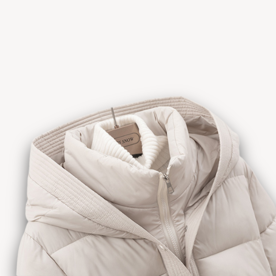 Puffer Jas Dames met Capuchon en Riem | Gewatteerde Winterjas | NOOR