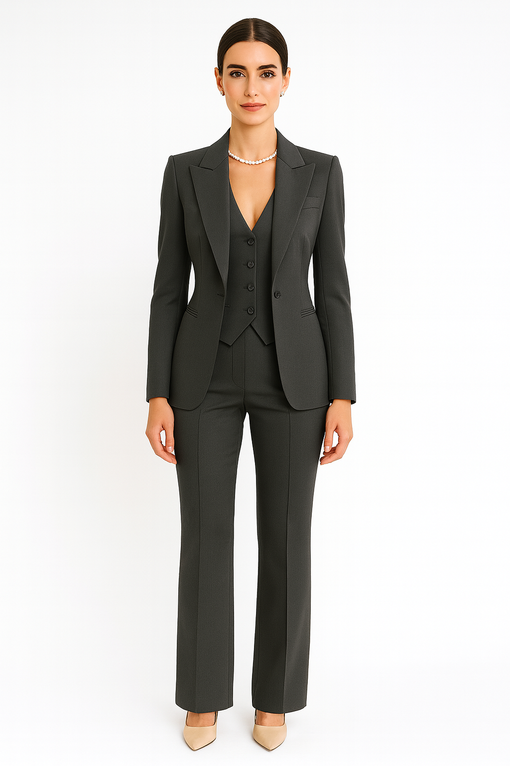 Blazer | Tailored fit wolblend met schouderaccent | ELIN