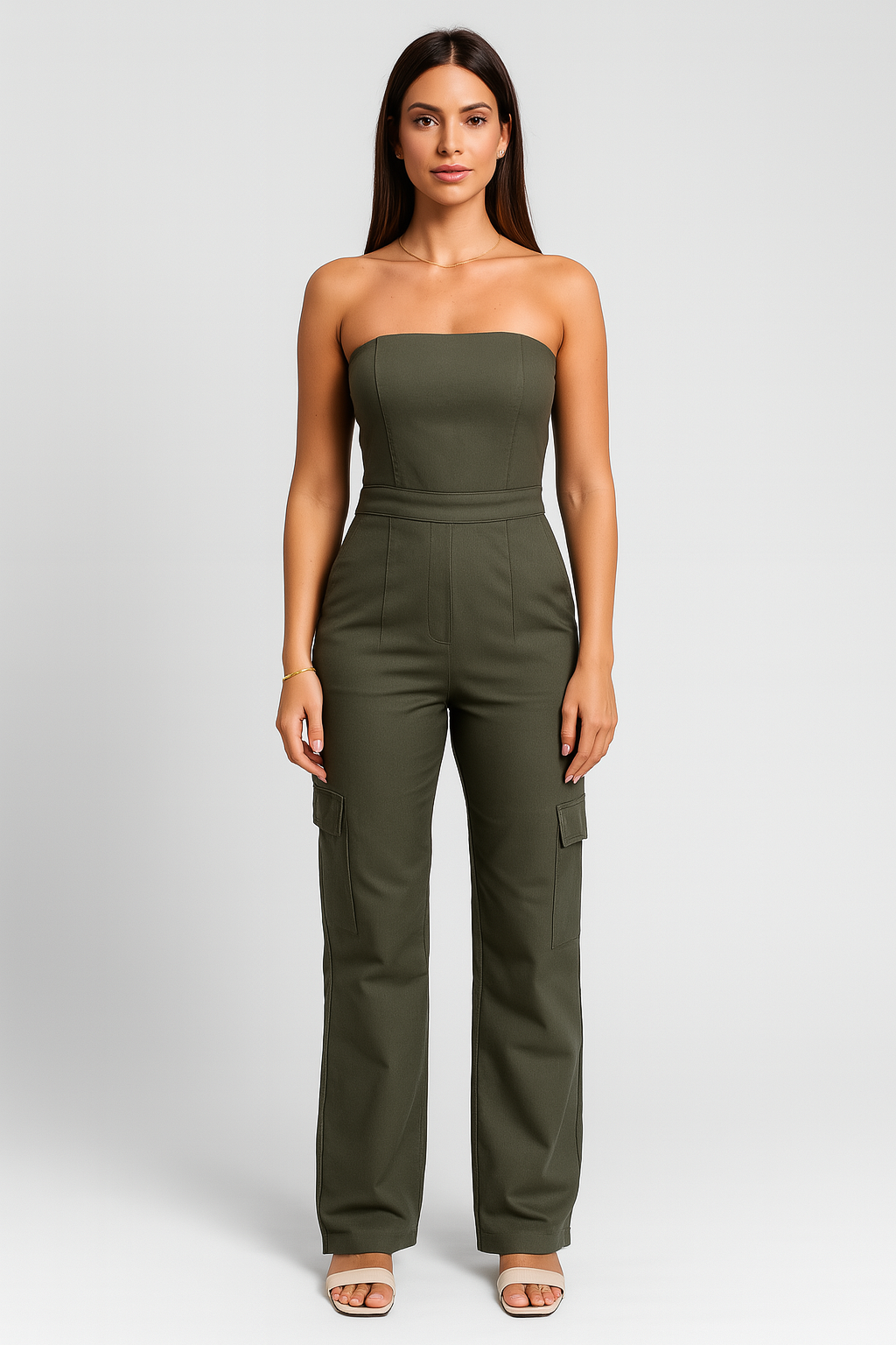 Jumpsuit | Cargo Damespak met Wijde Pijpen en Bandjes | YARA