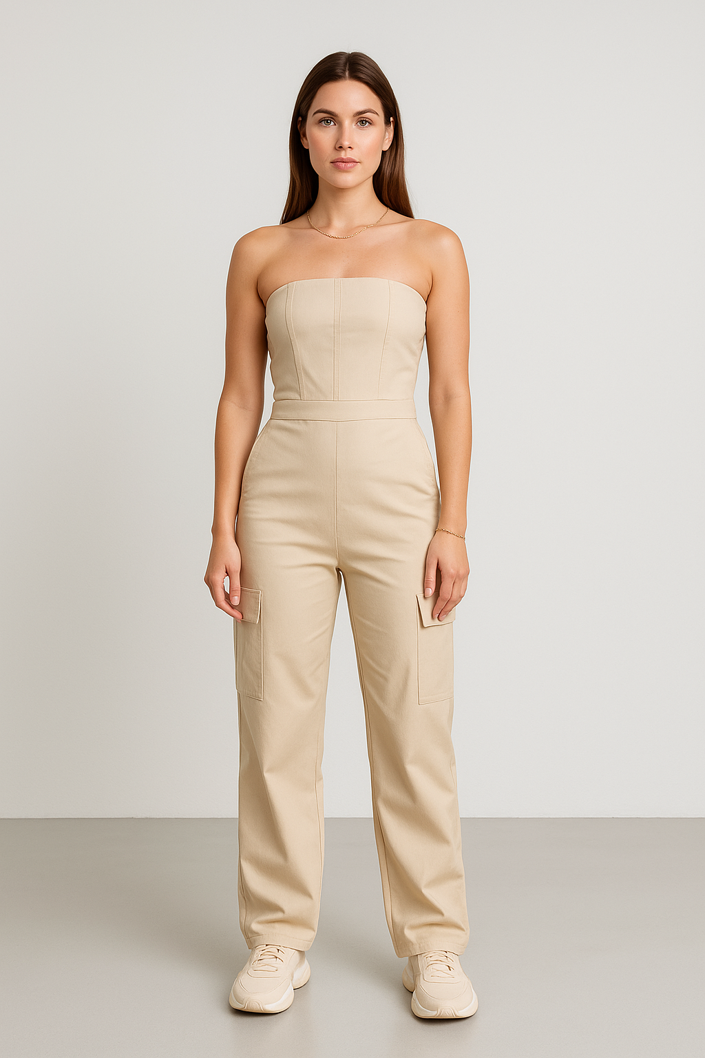 Jumpsuit | Cargo Damespak met Wijde Pijpen en Bandjes | YARA