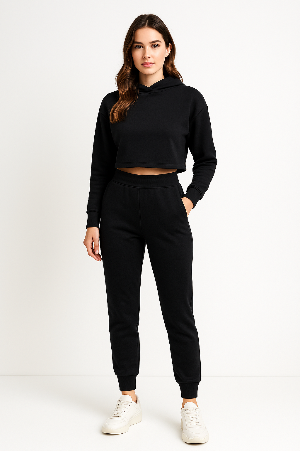 Lounge Set | Gebreide Dames Set met Cropped Trui | JUNE