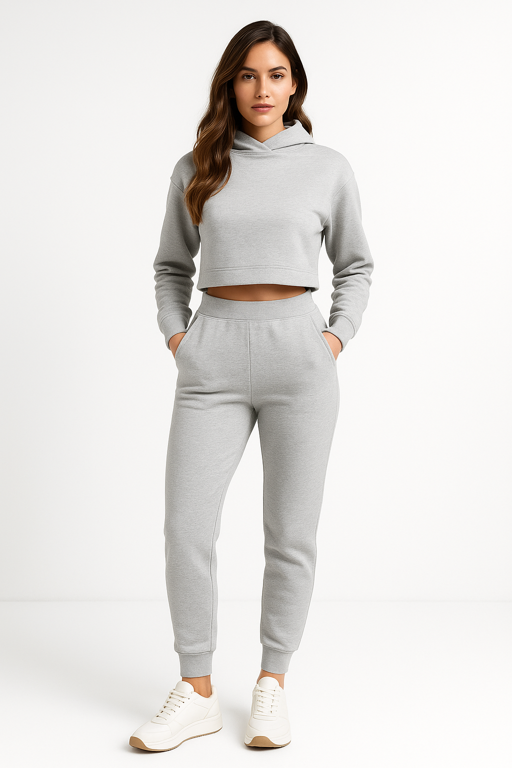 Lounge Set | Gebreide Dames Set met Cropped Trui | JUNE