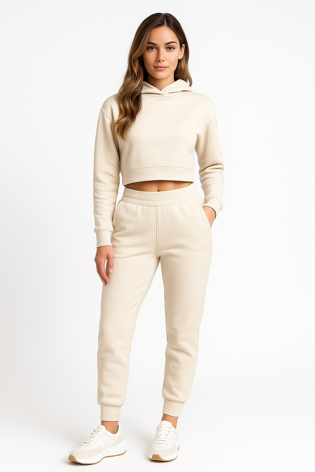 Lounge Set | Gebreide Dames Set met Cropped Trui | JUNE