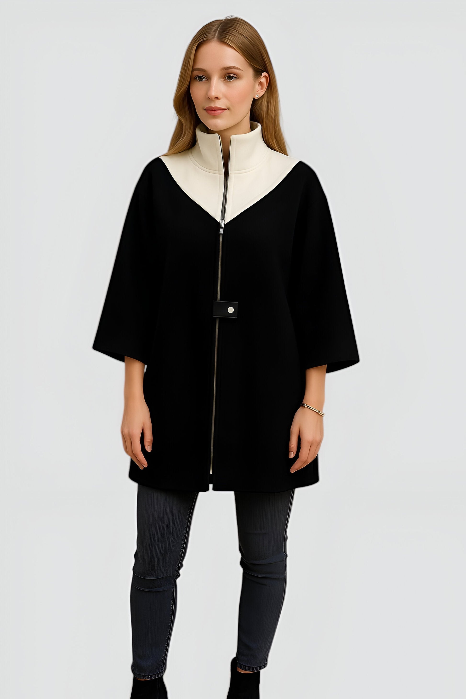 Elegante Lange Jas met Rits voor Dames | ELENA
