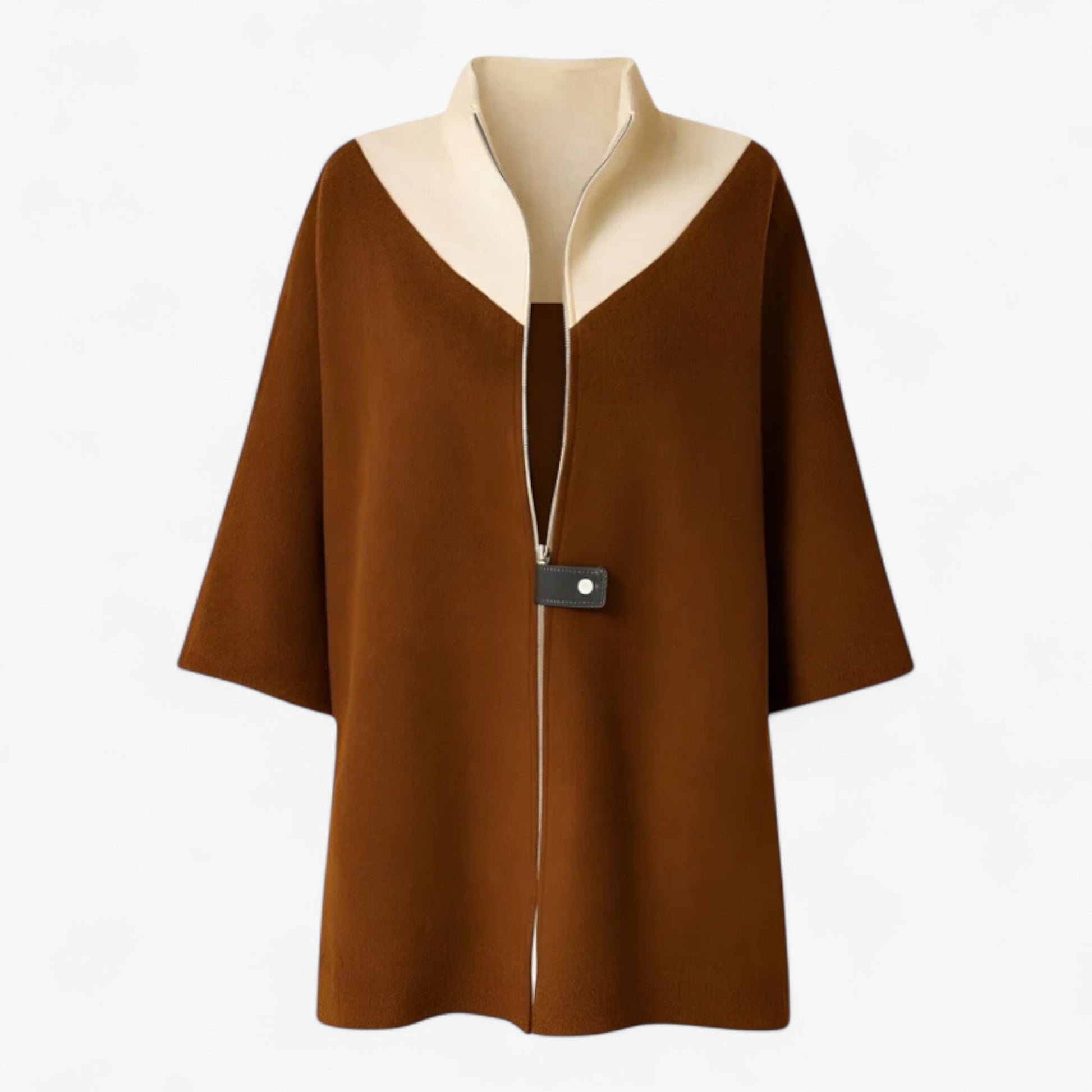 Elegante Lange Jas met Rits voor Dames | ELENA