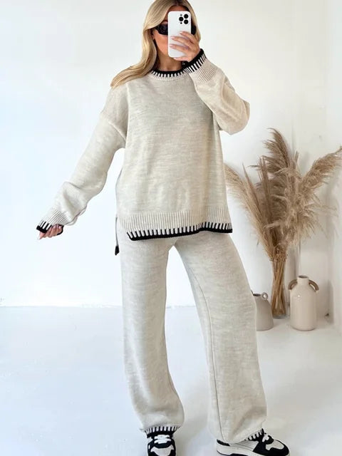 Gebreide Set | Tweedelige Dames Set met Trui en Broek | EVI