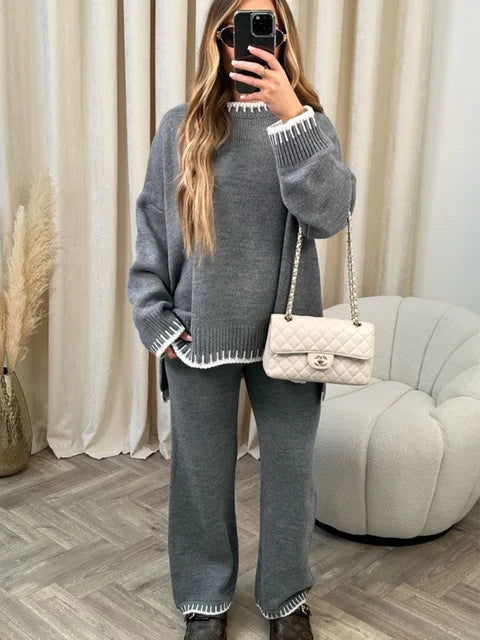Gebreide Set | Tweedelige Dames Set met Trui en Broek | EVI