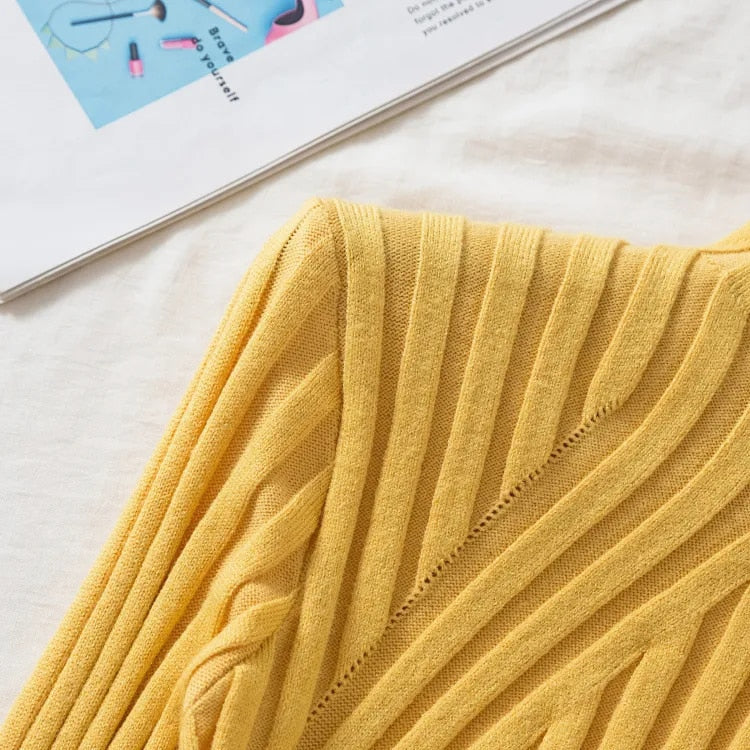 Trui | Dames coltrui met lange mouwen in gebreid design | ELODIE