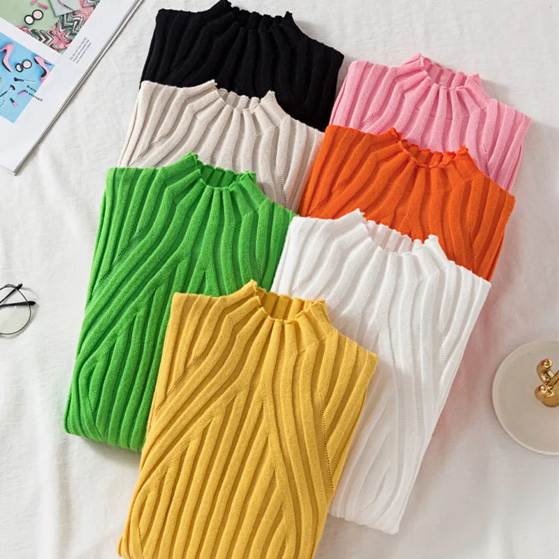 Trui | Dames coltrui met lange mouwen in gebreid design | ELODIE