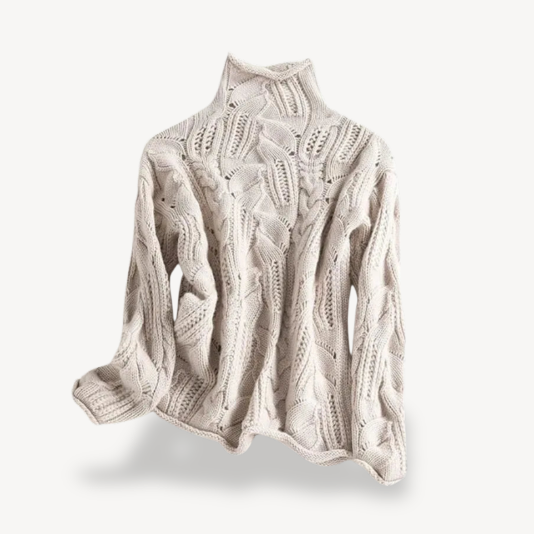 Ribbed Knit Coltrui Dames | Geribde Trui met Hoge Hals | LINA