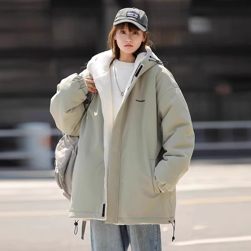 Hooded jas | Oversized reversible jas met plush voering | LÉONIE