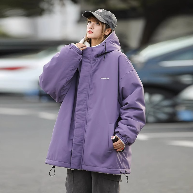 Hooded jas | Oversized reversible jas met plush voering | LÉONIE