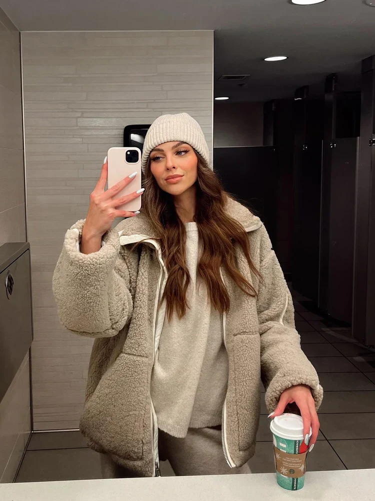 Teddy Mantel Dames | Warme Lange Jas in Teddy Stijl | DISA