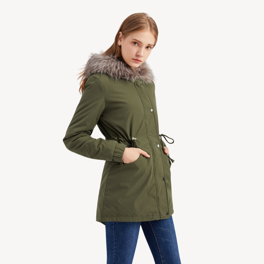 Parka Jas Dames | Winterjas met Imitatiebont Capuchon | SARA