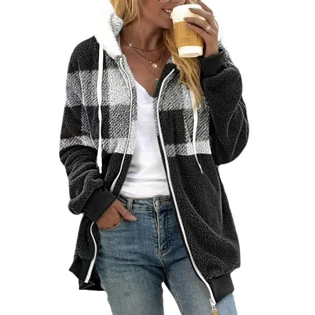 Sweatshirt Jas | Plush fleece oversized met capuchon en rits | LISA