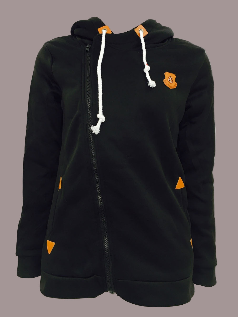 Hoodie jas | Relaxed fit hoodie met asymmetrische rits | LIV