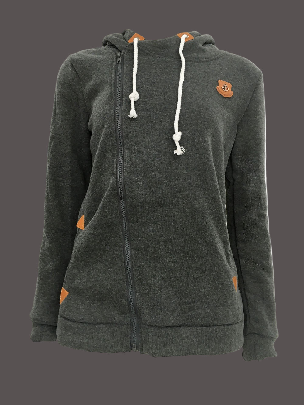 Hoodie jas | Relaxed fit hoodie met asymmetrische rits | LIV