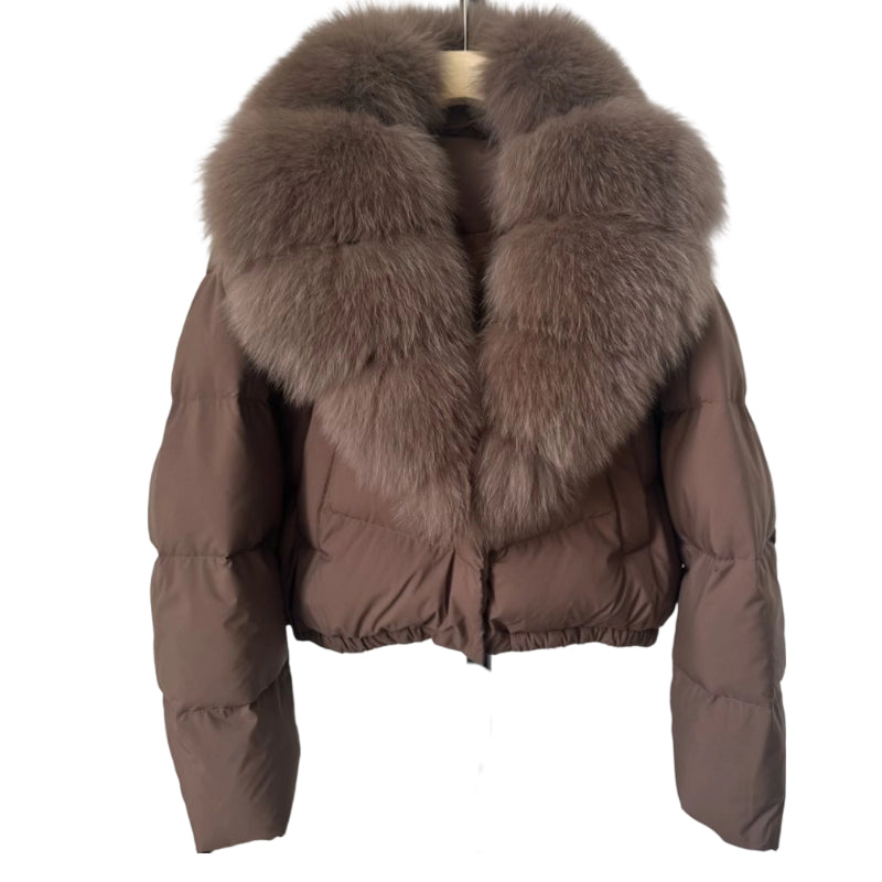 Korte Damesjas met Kunstbontkraag | CELVIRA